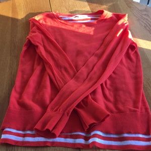 Orange Michael Kors Double Layer Stripe Top